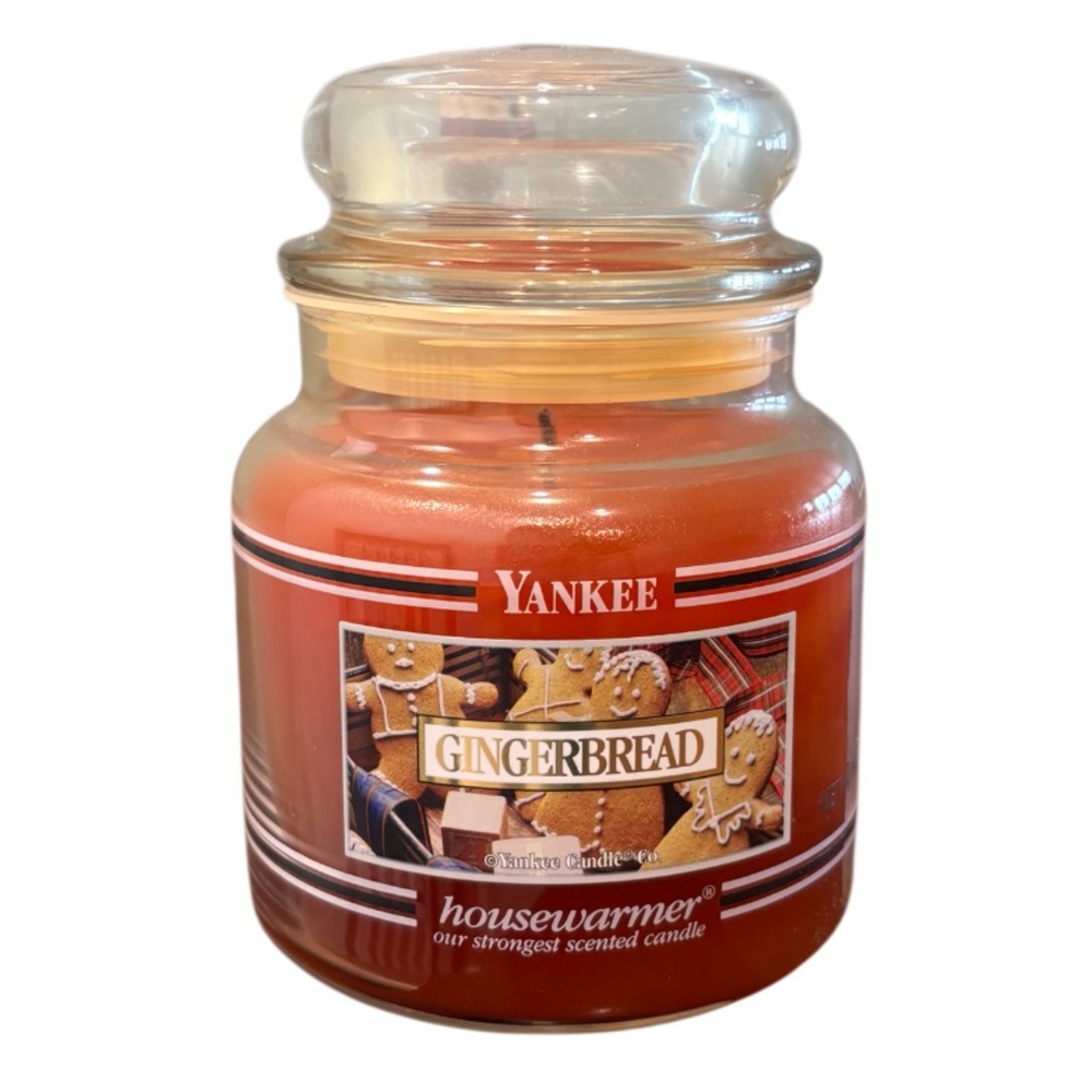 Yankee Candle Jar Gingerbread Rare Vintage Black Band Retired Warm Orange Beige